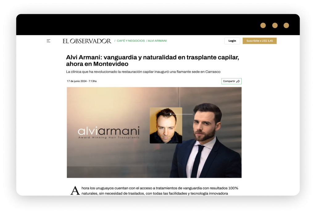 Nota de prensa sobre Alvi Armani